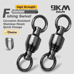 Roulement à billes pivotant de pêche 20 ~ 100 pièces avec doubles anneaux solides accessoires en cuivre et acier inoxydable robustes connecteur matériel