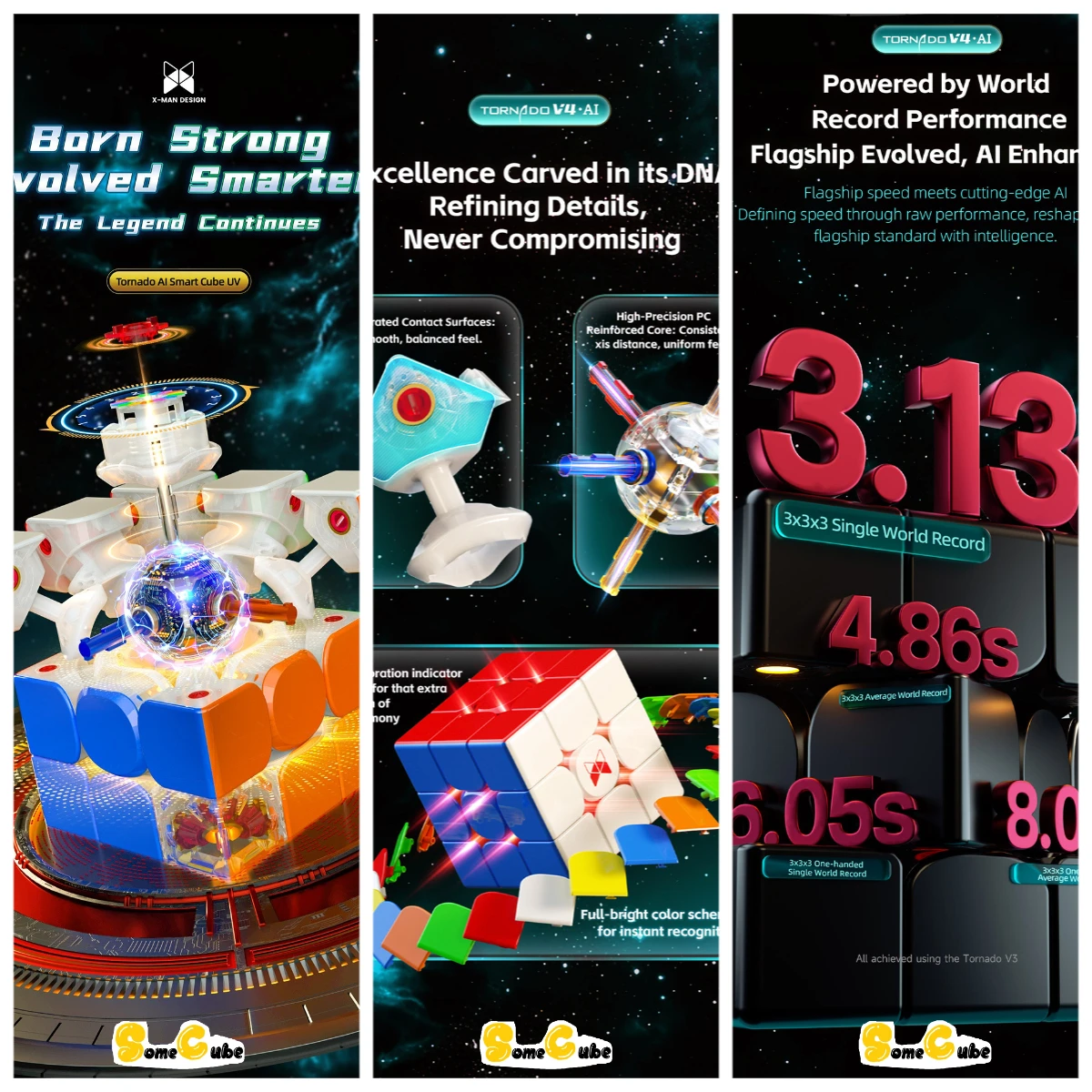 

2025[MeowCube] QiYi XMD Tornado AI 3x3 Smart Cube Практический Bluetooth Магнитный скоростной куб с зарядным устройством Зарядное устройство