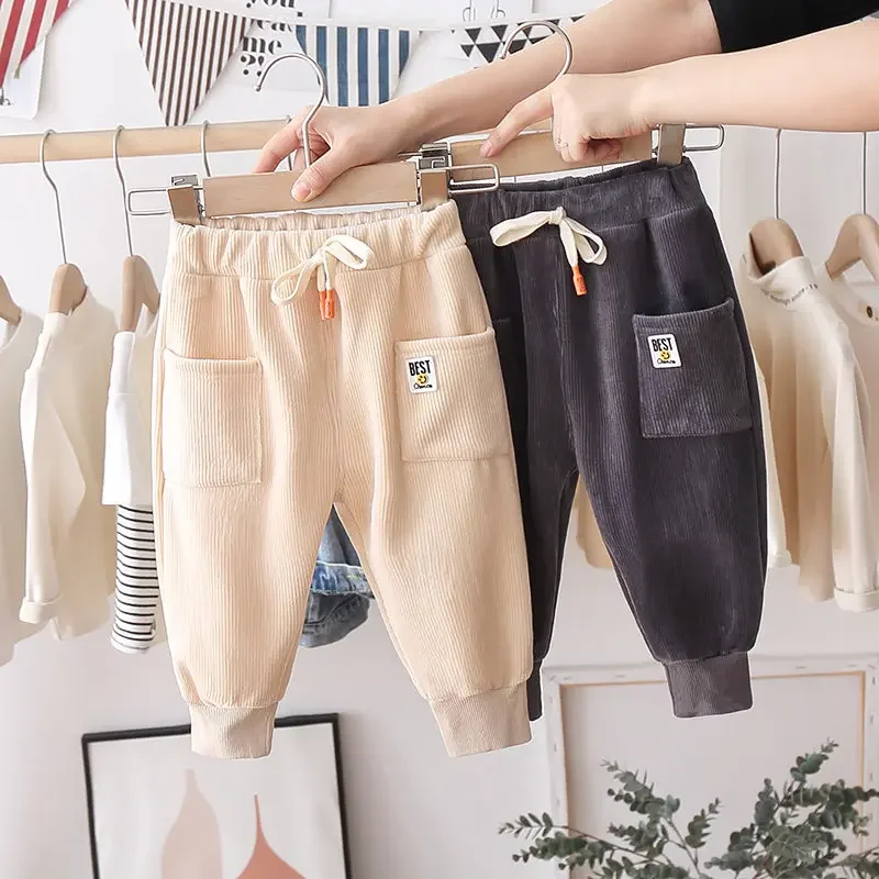 Kids Cartoon Trousers Pants Fashion Girls Jeans Children Boys Cartoon Corduroy Kids Fashion Long Pants Kids Infant Clothing