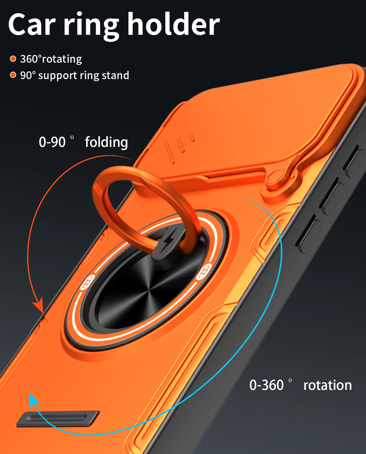 Stoßfeste Handyhülle für iPhone 17 16 Pro 17Pro Max mit Schiebe-Kameraschutz, Magnetring-Ständer und Schutzhülle – Detail 10