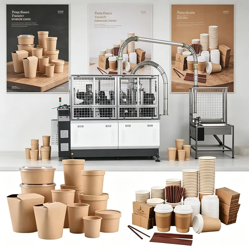 Fully Automatic Disposable Paper Cup Machine with Automatic Cup Stacking and Counting for Fast Packaging