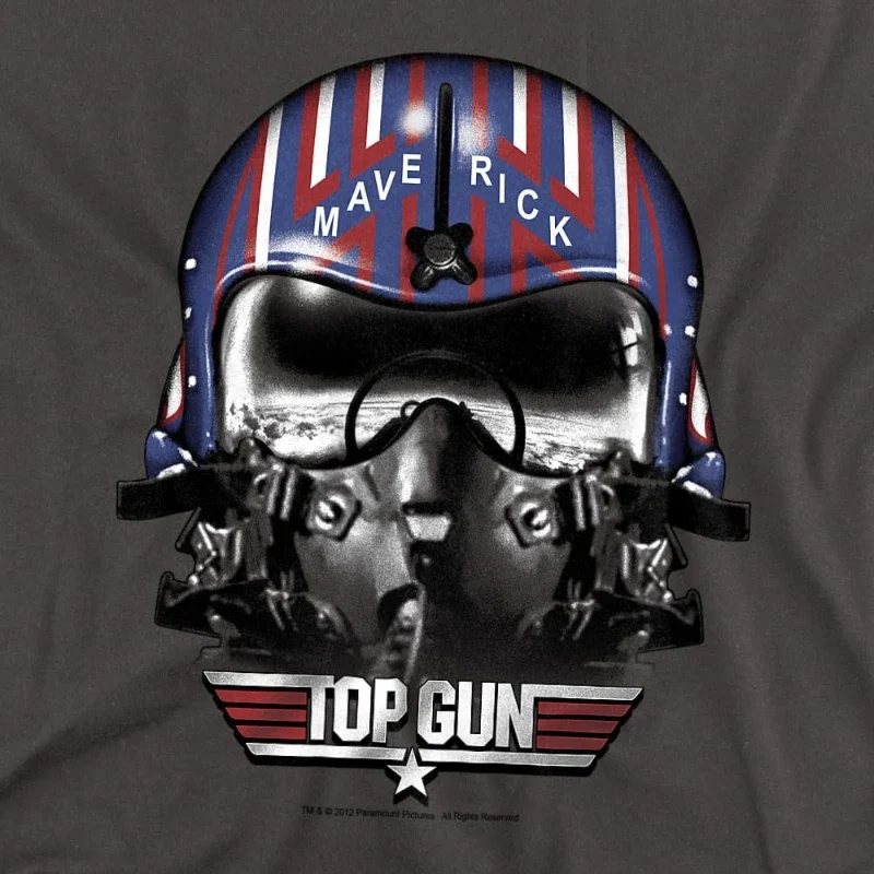Top Gun Distressed Logo T-Shirt (Heather Navy) 2026 Sommer Neu Damen Vintage Oversized Locker Lässig – Detail 8