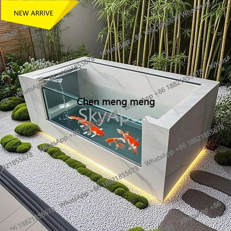 

Керамический экологический аквариум-пруд от пола до потолка для рыб и черепах – для дома, улицы, сада, ландшафтного дизайна