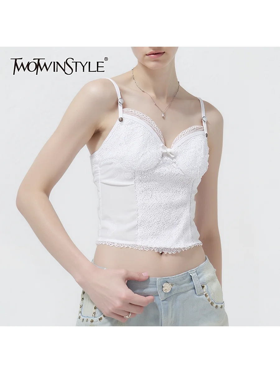 

TWOTWINSTYLE, однотонные элегантные жилеты с блестками для женщин, модный жилет без рукавов с v-образным вырезом и бантом, женская одежда, новинка