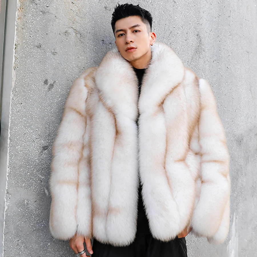 Real Fox Fur Jackets Man Fox Fur Coat Warm Winter Natural Fur Coat Best Selling Men\'s Short Coats