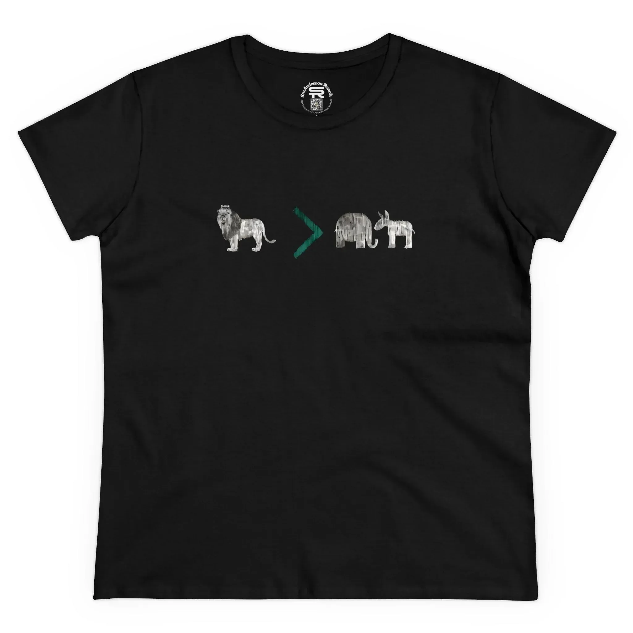 Women s T Shirt Lion vs Elephant Donkey Election Animal Political Debate