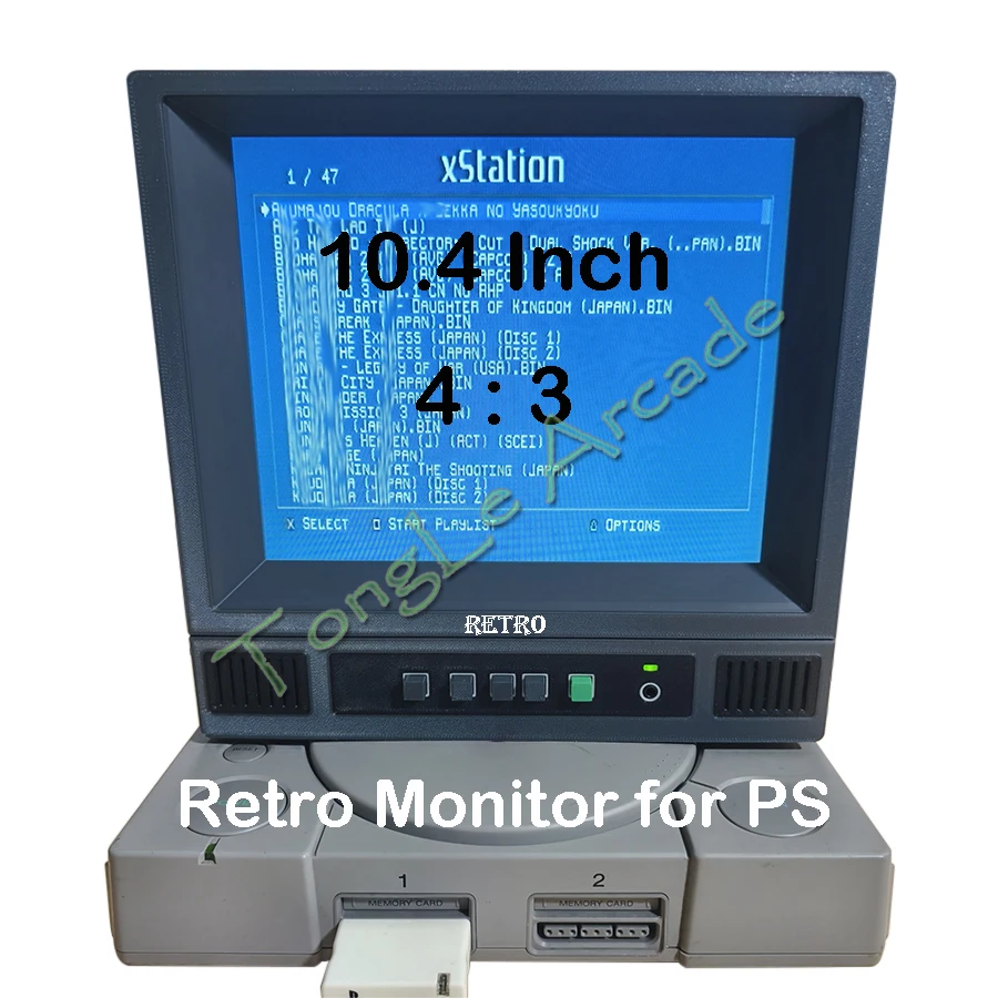 

10.4 INCH 4:3 LCD Display, Retro Style Monitor, Mini SCREEN with High Fidelity Stereo for PS1 PSone PS2 PS3 Family Game Consoles