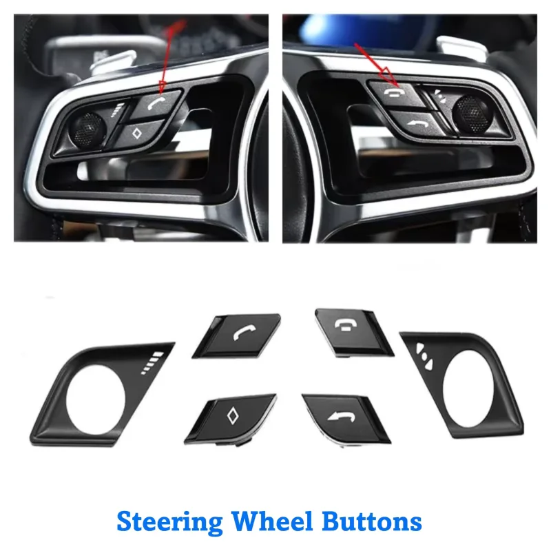 

For Porsche Steering Wheel Control Buttons for 911 Cayenne Boxster 718 Macan, Multi-Function Switch Panel Replacement