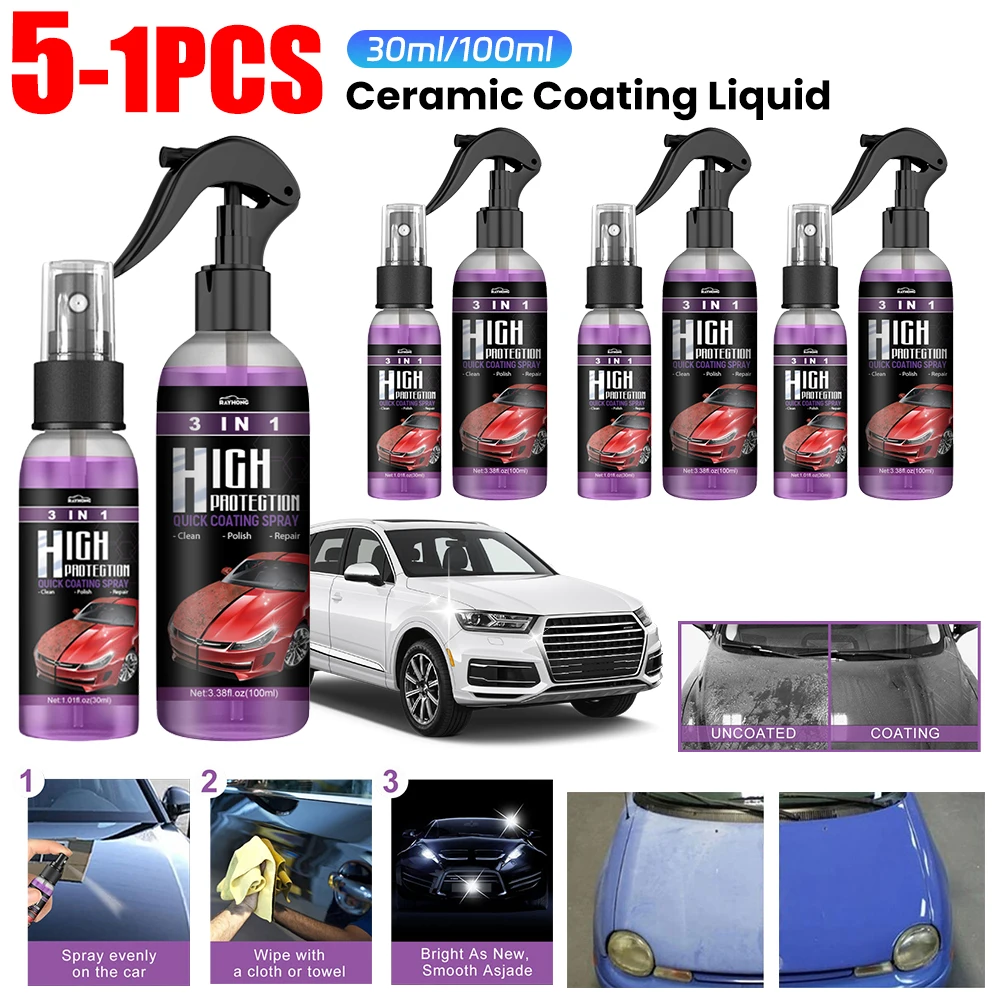 1-5PCS Car Graphene Ceramic Coating Car Detailing Coating Polishing Liquid Waterproof Anti Scratch Hydrophobic Paint Protection