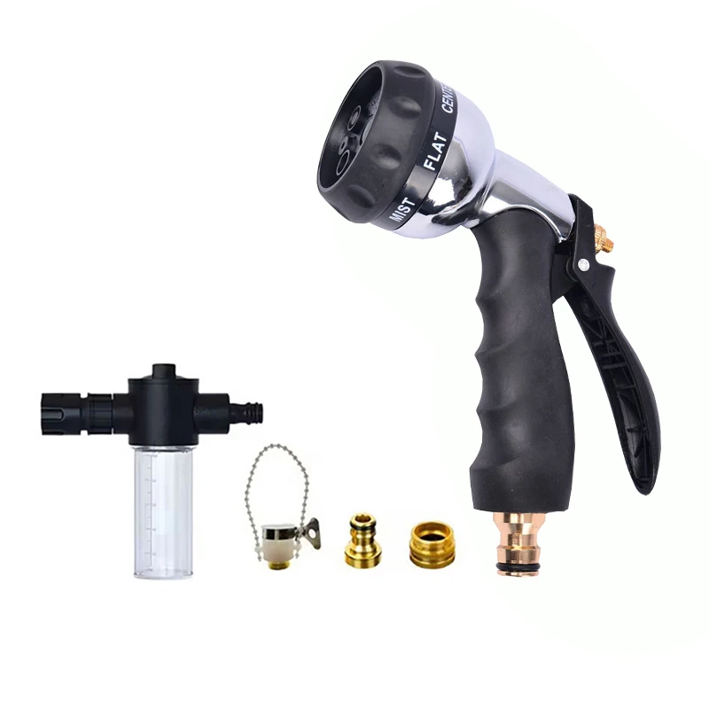 Verstellbare Hochdruck-Wasserpistole Autowaschlanzen Schaumkanone Haus-Garten-Bewässerung Hidrolimpiadora Metall-Sprinkler Schlauchdüse