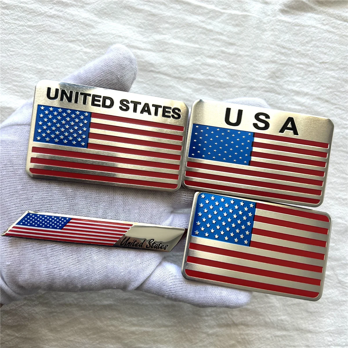 Logotipo de metal para coche, bandera americana de EE. UU., adecuado para el cuerpo, maletero, pegatina lateral, accesorios decorativos, 2 uds.
