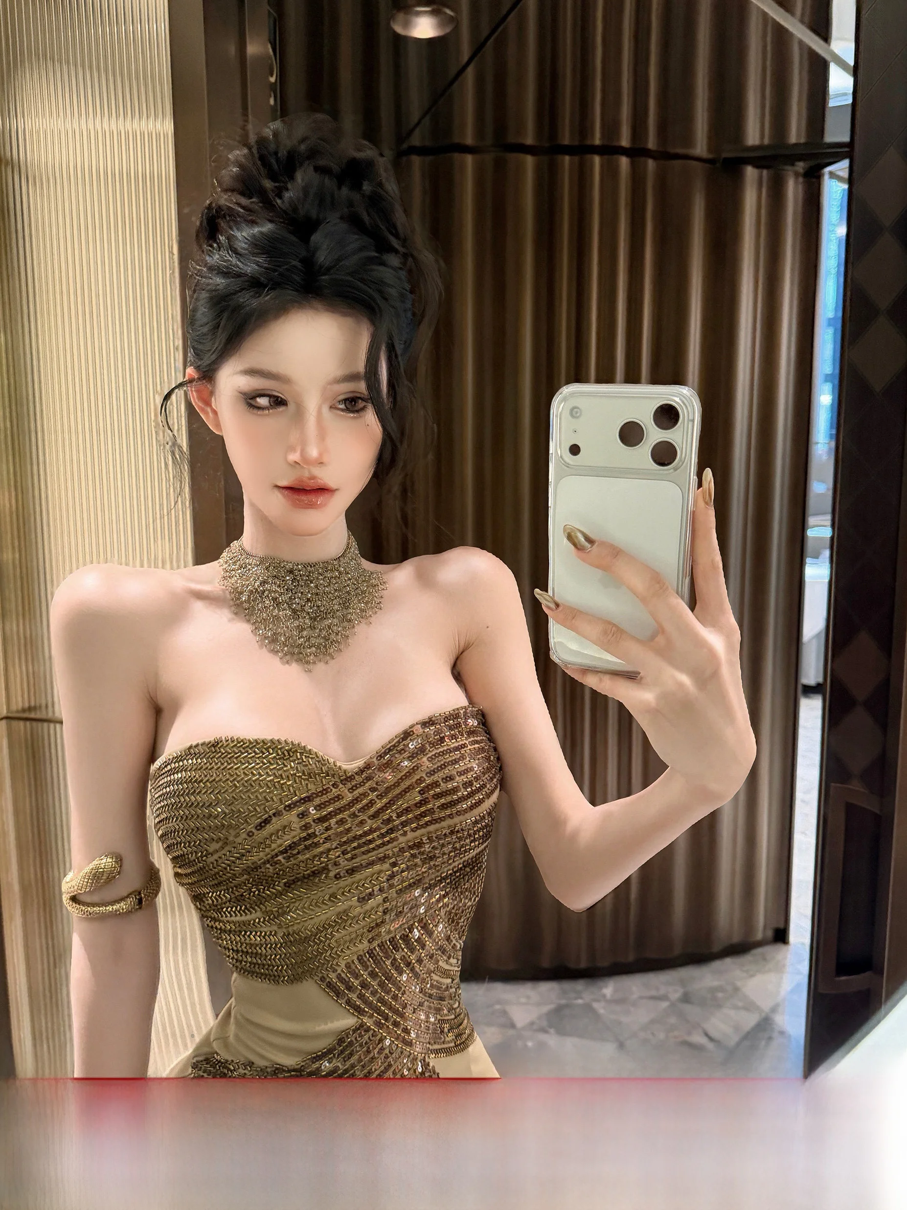 

Ele Dustdip Club Women's Dr with Strap Winter New Sle High Quali Asymmetrical Skirt Slim Fit S-pe Silhouette