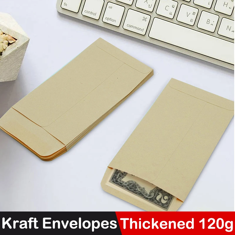 

50pcs Envelopes Blank Kraft Brown Paper 120g A4B5 Postcard Giftbox Packaging Storage Business Document Bag Wedding Invitations