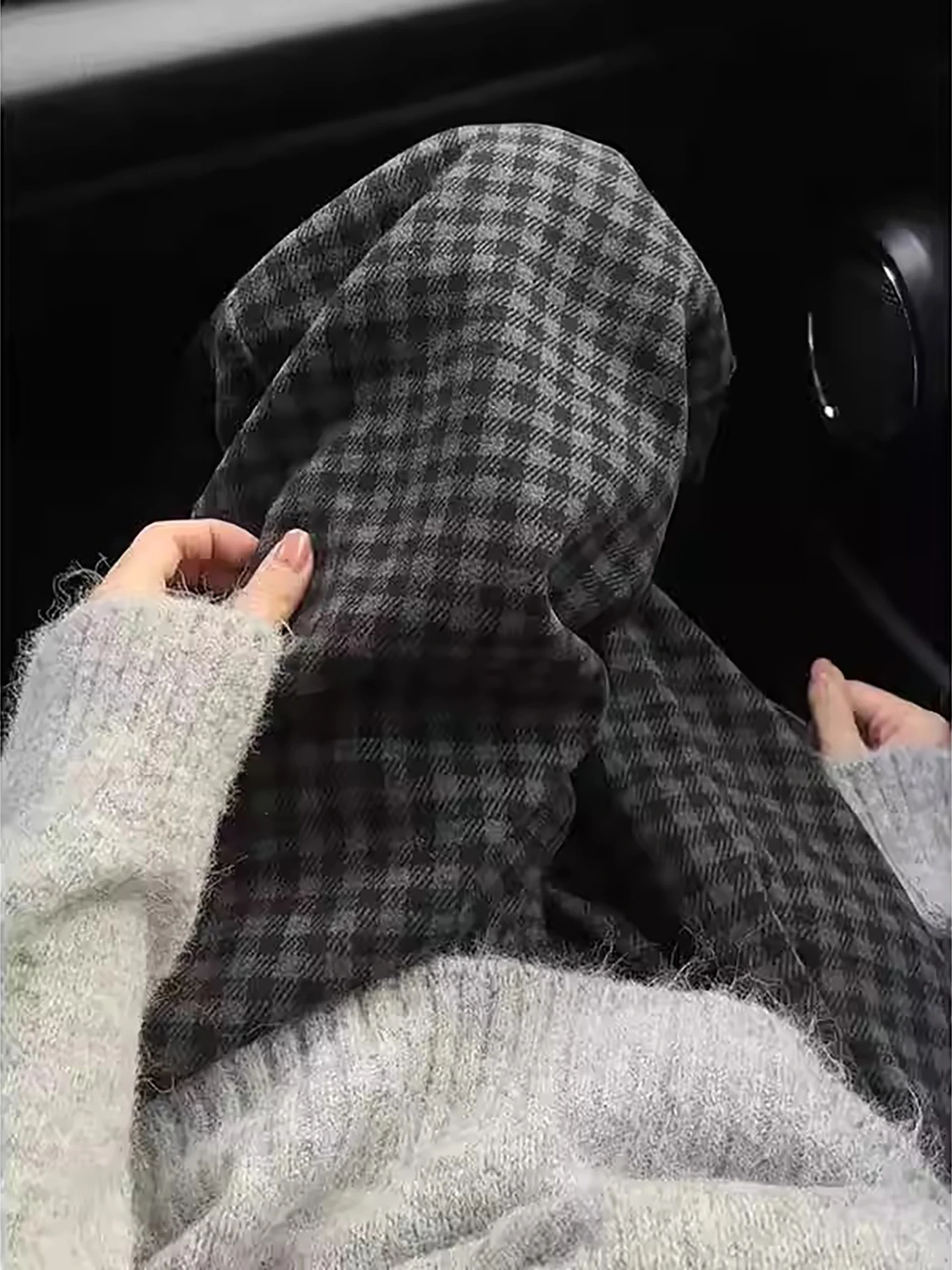 

Ретро-брюки женские шерстяные в клетку, с высокой талией, свободного кроя, прямые, широкие, осенне-зимние, новые