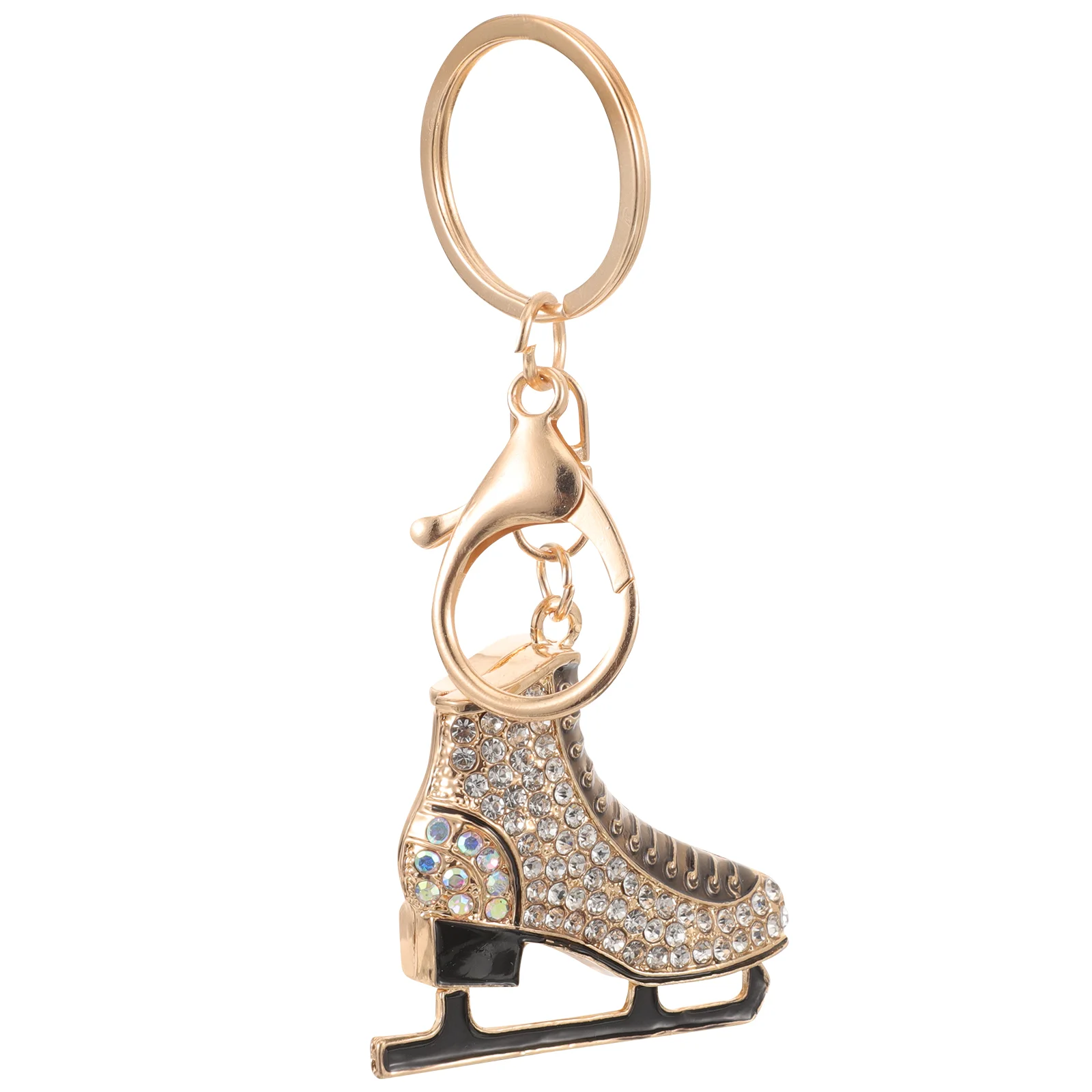 Keychain Chains Women Hanging Skating Ring Car Gift Decorative Rhinestones Pendant Keyring Miss for Keys