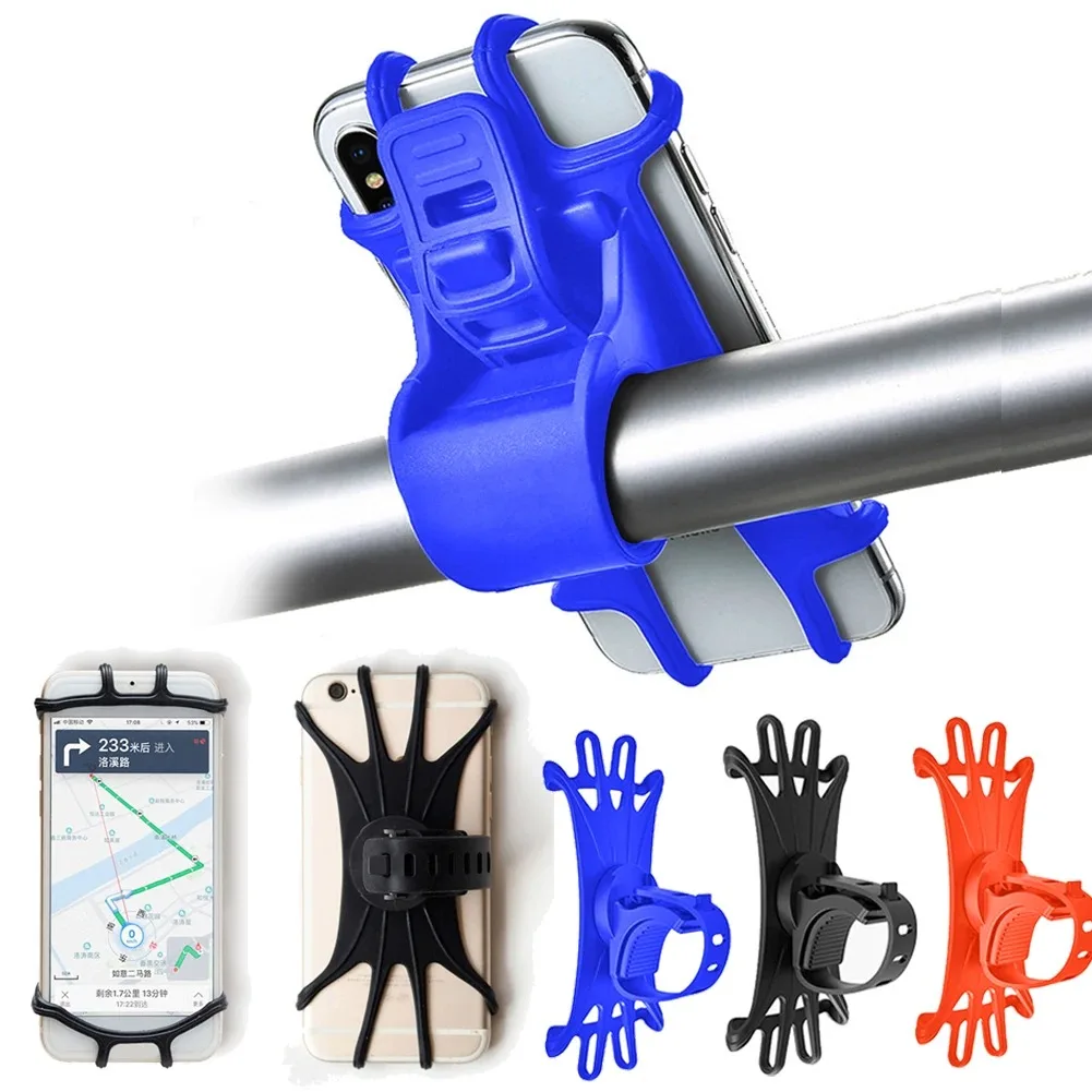 

Bicycle Bike Holder 360° View Silicone Universal Motorcycle Bike Mount Mobile Phone Shockproof GPS Handlebar Support Bracket
