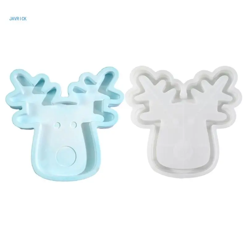 

Silicone Serving Platter Mould Christmas Deer Shaped Dish Molds Epoxy Resin Mold for Jewelry Storage Tray Making