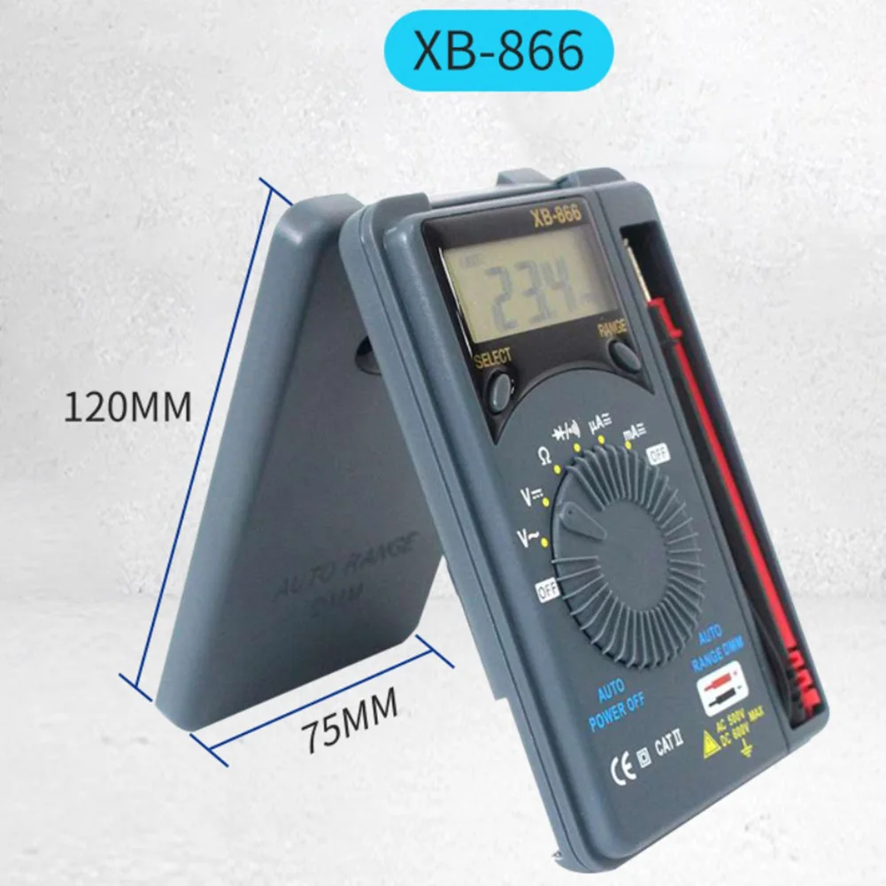 XB866 المتعدد XB866 مقياس رقمي متعدد صغير السيارات المدى LCD الفولتميتر السيارات المدى تستر تيار مستمر جيب مقياس التيار الكهربائي الفولتميتر تستر