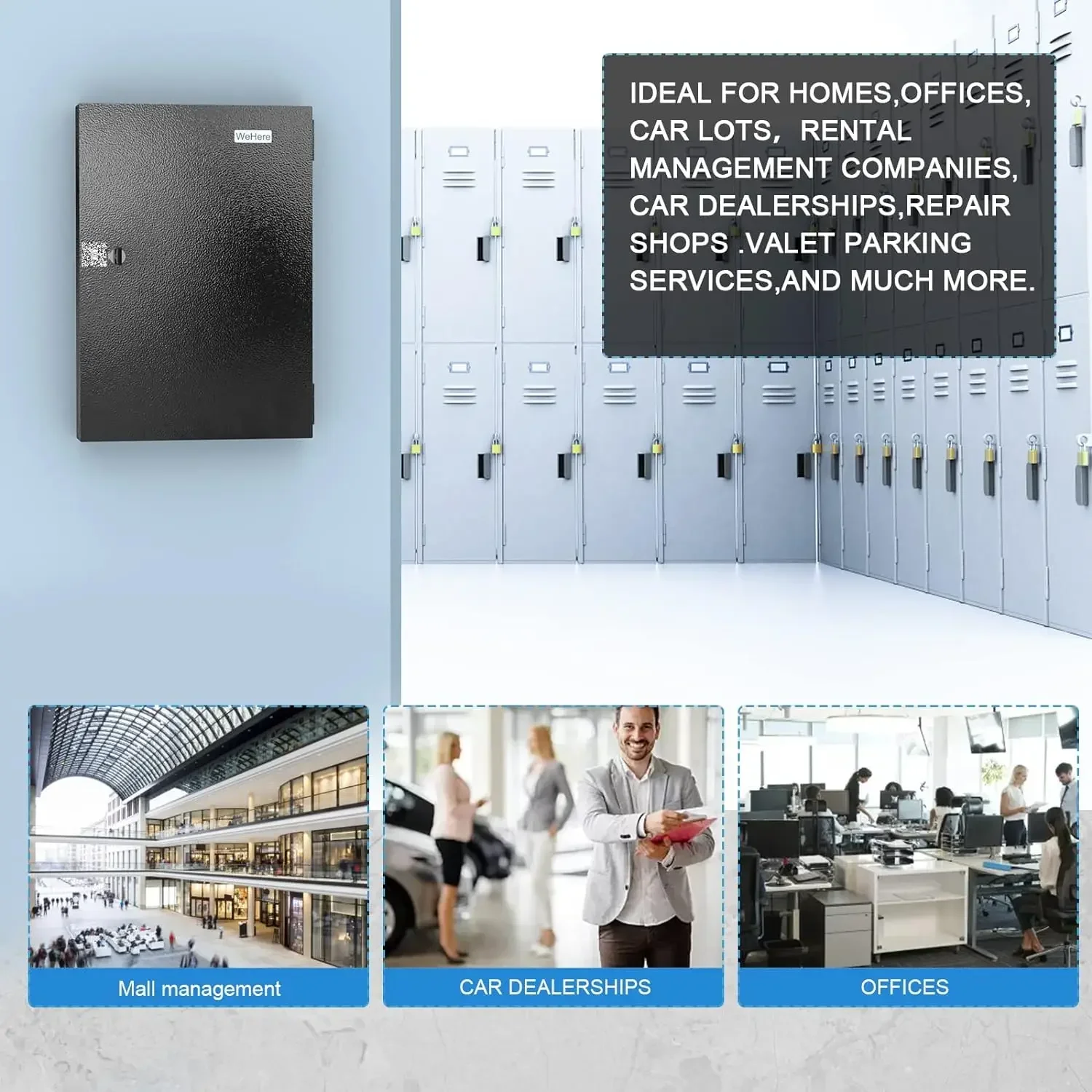 Made of Steel Key Safe Box New Multi Keys Storage Box Spare Car Keys Storage Organizer Box for Home Office Factory Store Use