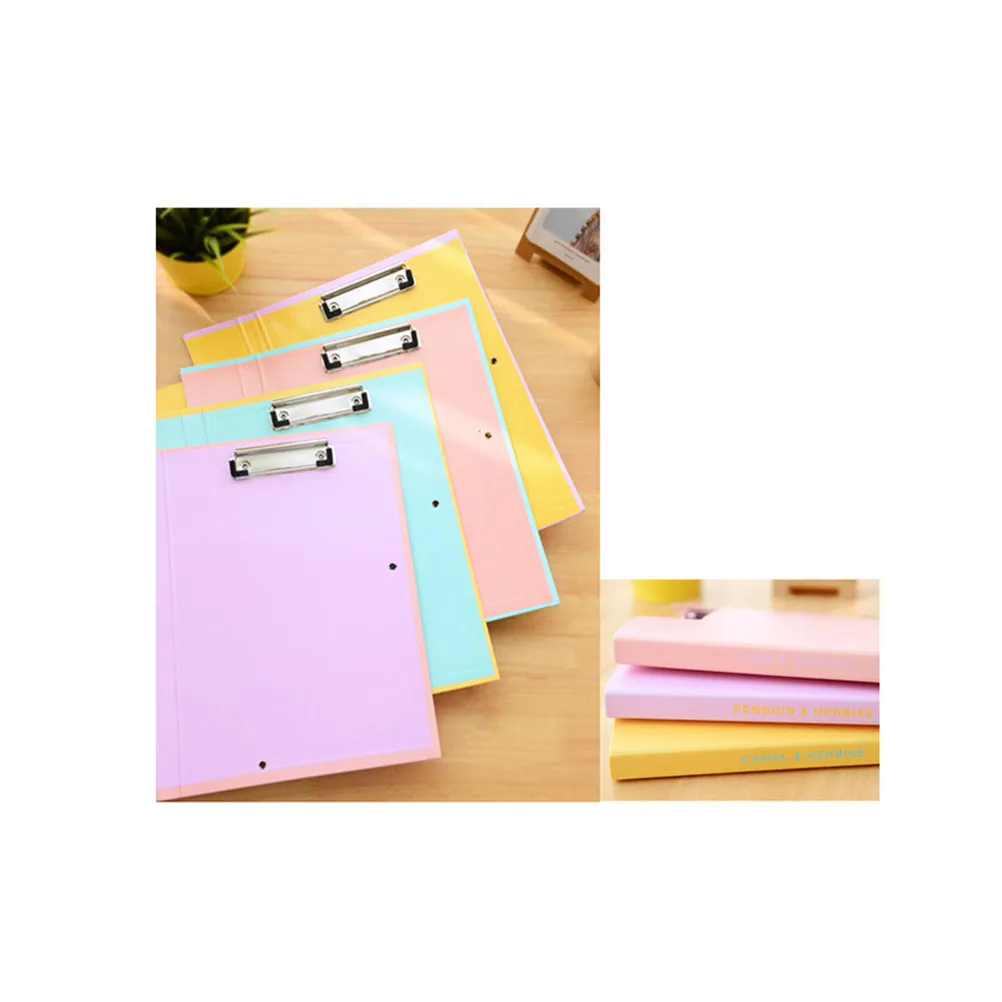 Creative A4 File Holder Double Clip Document Folder Data Paper Clipboard Purple Stretch Bandage Office Stationery Organizer view 5