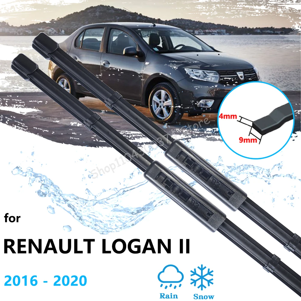 

2x For Renault Logan II MK2 2016 2017 2018 2019 2020 Front Rear Wiper Blades Set Windshield Windscreen Window Cleaning 22" 19"