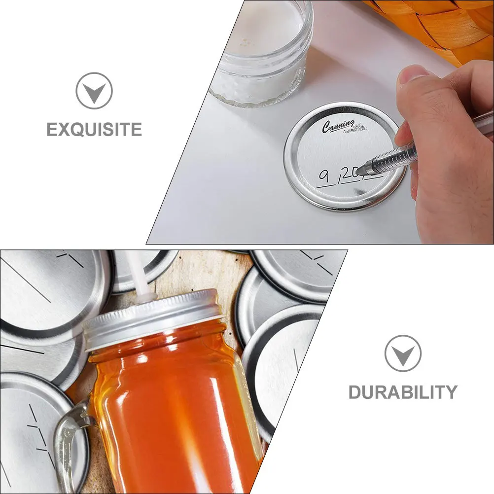 

10Sets Sealing Jar Lids Tinplate Leakproof Airtight Lids Wide Mouth Canning Jar Covers Canning Supplies