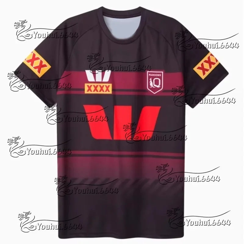 

Men's Oversized NRL Rugby T-shirt South Wales Training Uniform High-Quality Short-Sleeved Jersey MOTO Tees New Jersey Clothing