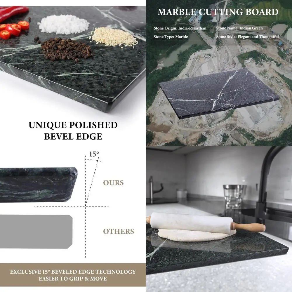 

Extra Large Handcrafted Marble Cutting Board for Kitchen, 16x20 Inches, Ideal for Cheese, Charcuterie, Pastry - Perfect Wedding