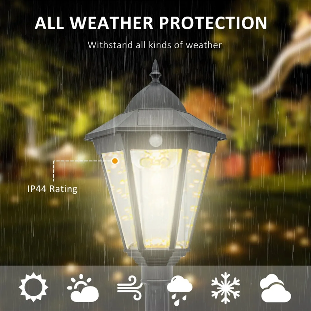 Solar powered European style courtyard street lights, outdoor lawn lights, outdoor waterproof high pole lights