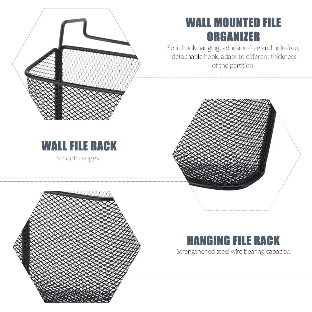 

Desk Hanging Basket Iron Storage Organizer Multi-Use Container For Office Notebook Files Pens Holder Dorm Room Space