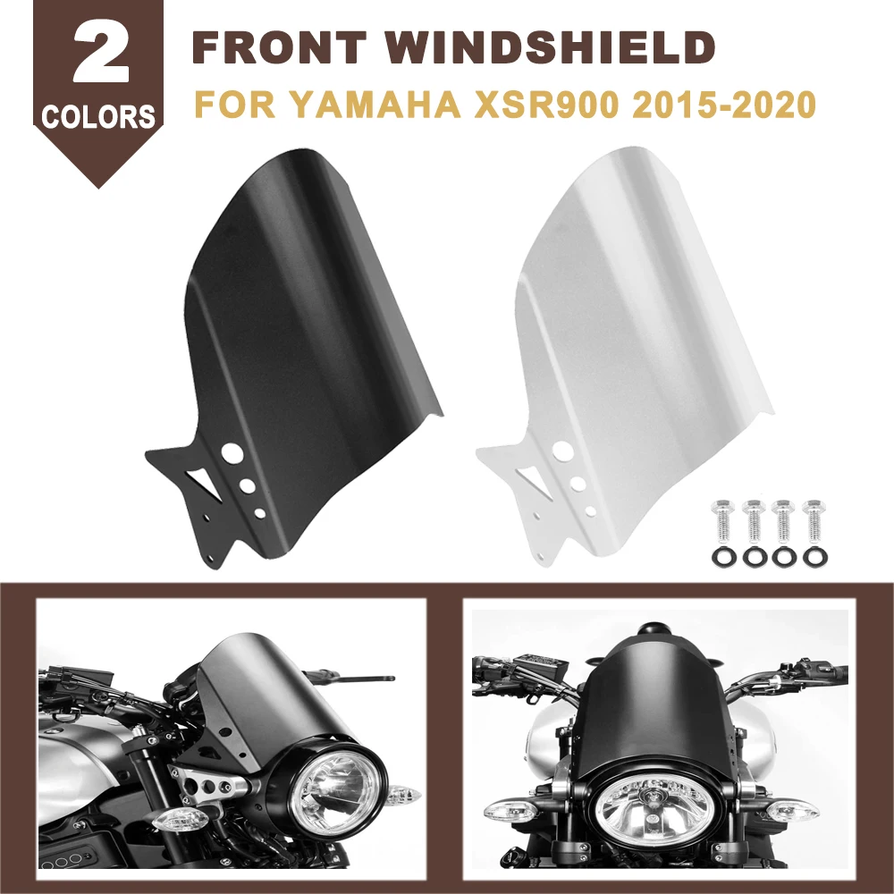 

Motorcycle Aluminum Alloy Front Windshield Windscreen Wind Deflector Fairing Cover Protector For YAMAHA XSR900 XSR 900 2015-2020