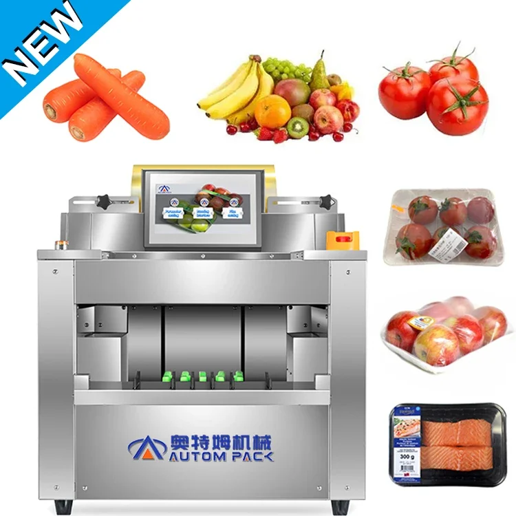 High Quality Fresh-Keeping Film Automatic Food Tray Fruit Vegetable Cling Film Stretch Film Food Tray Packaging Machine