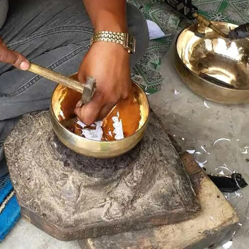 Nepal tibetano conjunto de tigela de canto multi-tamanho buda metal som tigela almofada macia liberação estresse tibet buda som tigela yoga