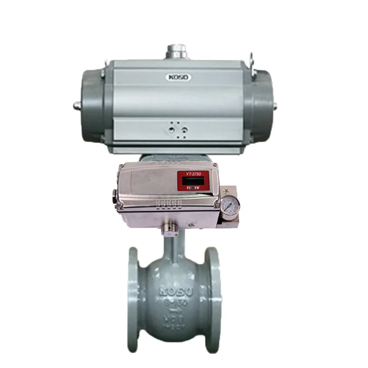 KOSO Control Valve 220C Globe Valves with 6400RB, 6500RA,7300RB Pneumatic  Type Actuator with YT-3300 Valve Positioner