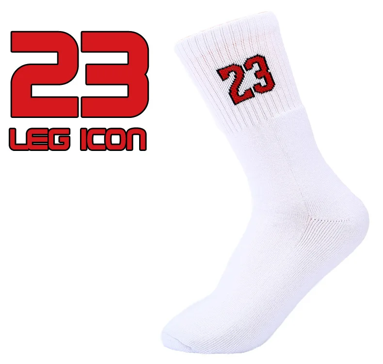 New Arrival Chicago Jordon Number 23, 52 men women basket ball elite terry cotton socks  white black red