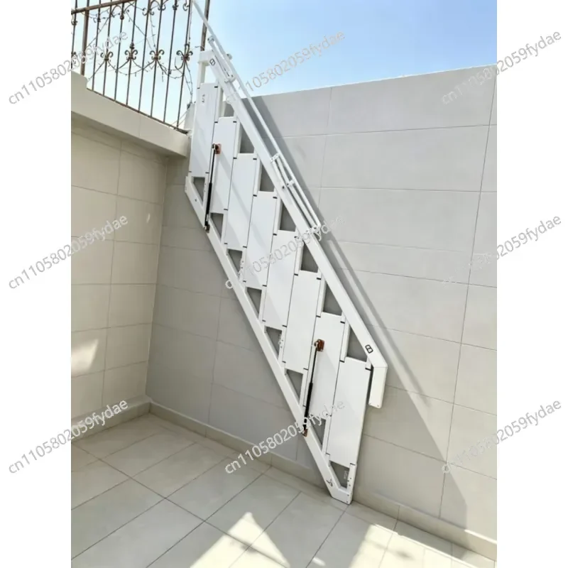 Wall-mounted Vertical Folding Stairs, Space-saving, Retractable Attic Stairs, Foldable Wall-mounted Stairs