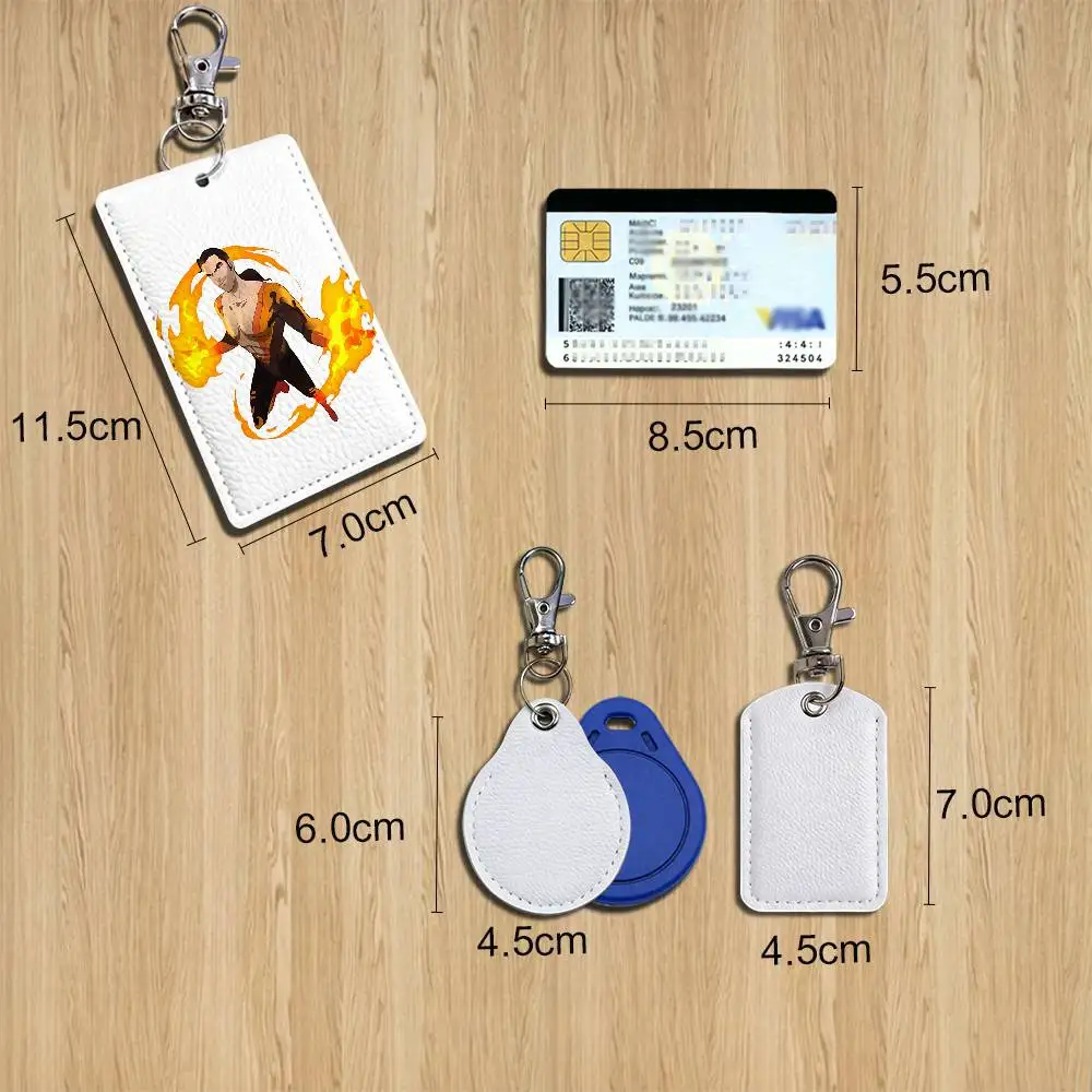Flambae Prism Blonde Blazer Dispatch Leather Keychain Badge Holder with Lanyard - ID/Access Card Holder, Key Ring Accessory