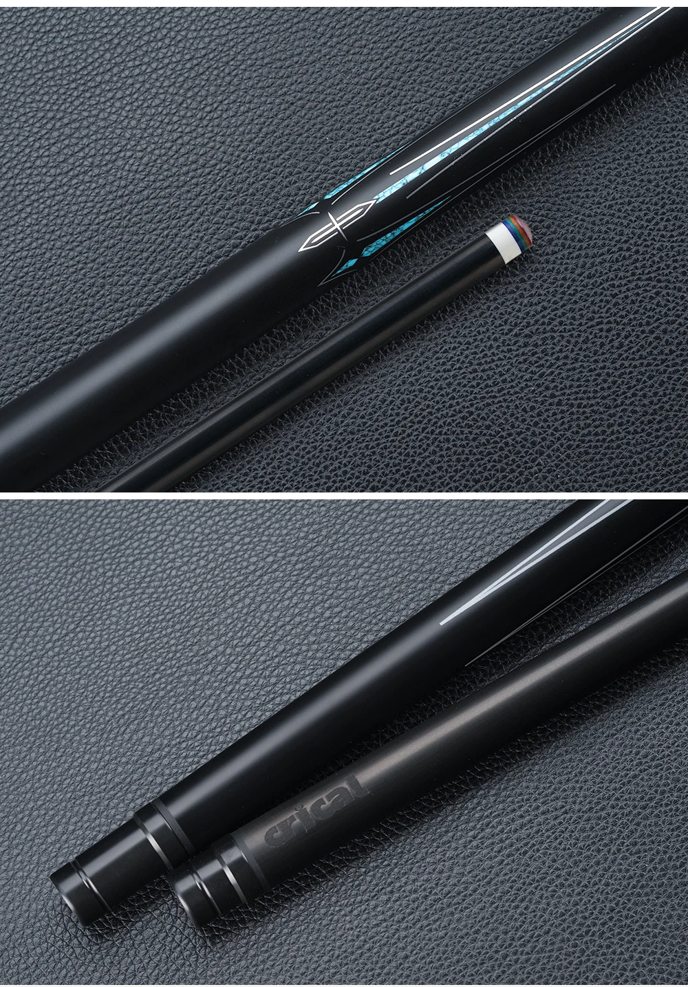 Matt-Schwarzer Billardqueue aus Kohlefaser, geringe Abweichung, 12,5 mm Saphirspitze, 3/8x8 XTC, 58 Zoll, 19-20 oz, Billard CRICAL – Detail 14