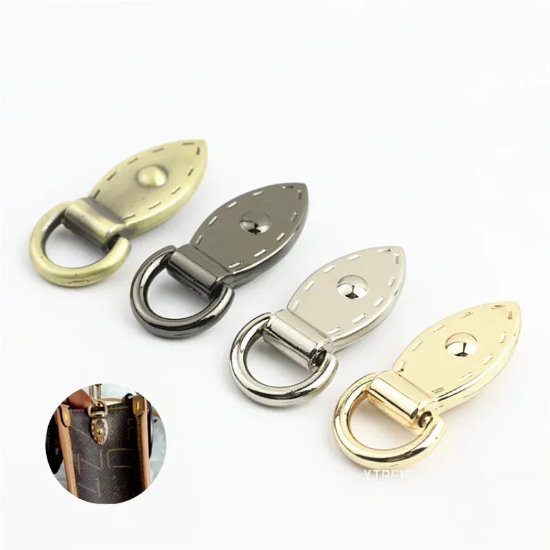 2pcs Metal Leaf Shape Bag Anchor D-ring Bag Connector Anchor Buckles With Screws Hanger hooks Bags Belts Strap Leather Craft