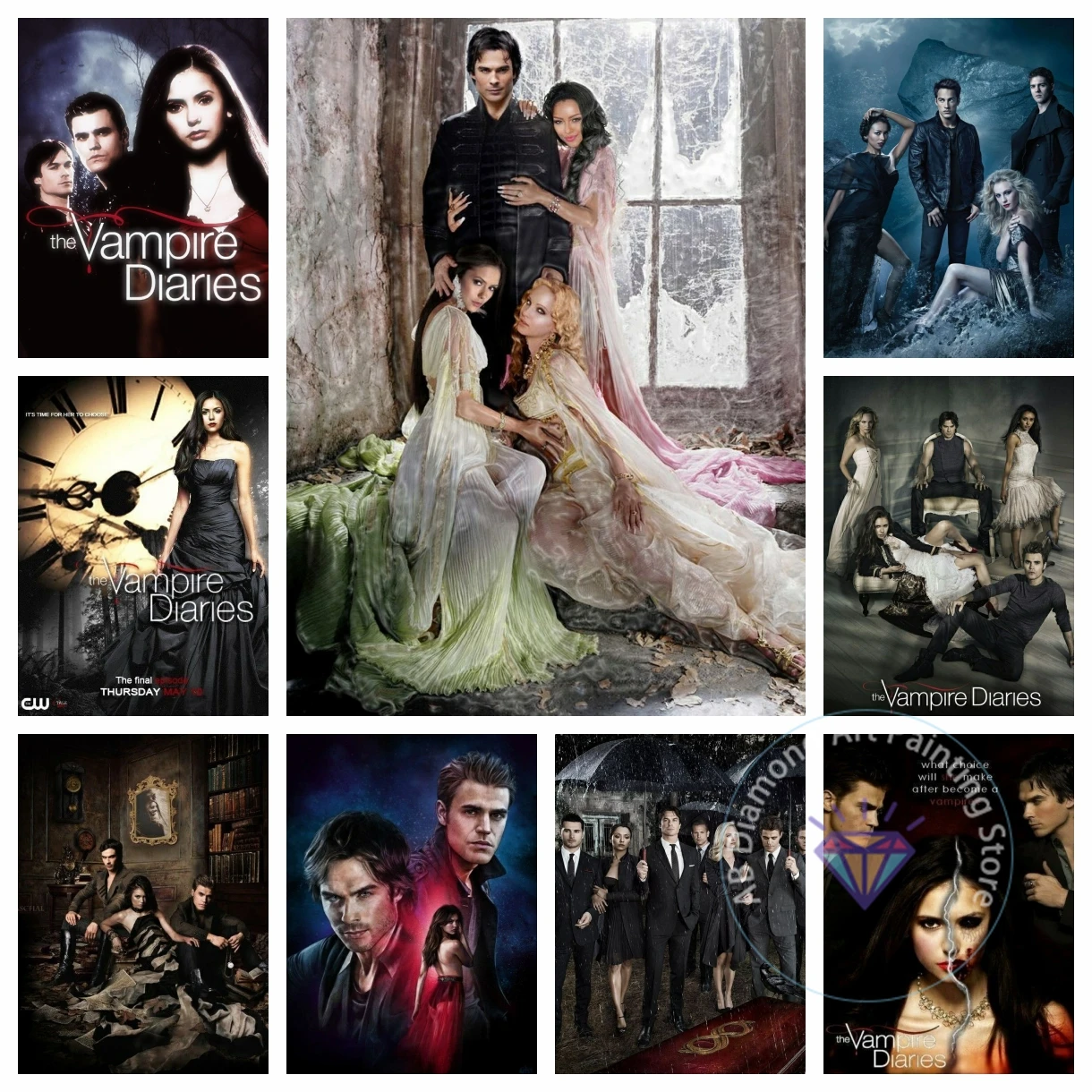 AB Diamant-Malerei-Set T-The-V-Vampire-D-Diaries 5D DIY Diamant-Stickerei Kreuzstich handgemachte Kunst Geschenk Handwerk Zuhause Geschenk