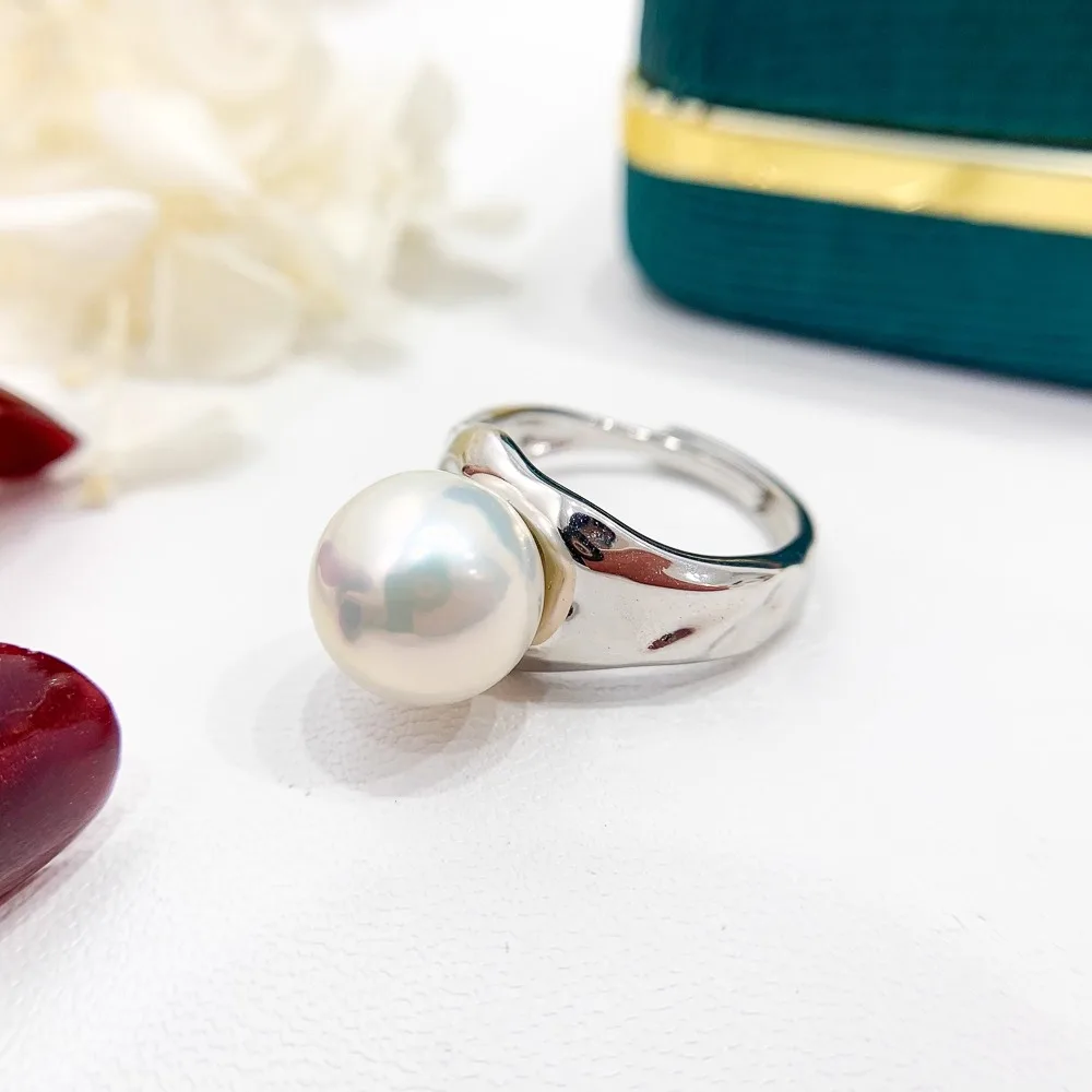 

3 шт. DIY жемчужные аксессуары 925 серебряное кольцо с жемчугом пустой держатель, модный золотой серебряный держатель для колец с круглым корпусом 11-13 мм