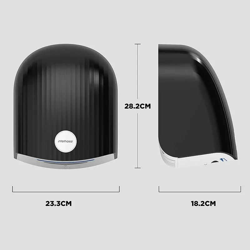 Interhasa! 상업용 욕실 변기 자동 핸드 드라이어, 냉온 고속 바람 벽 유도 핸드 드라이어, 1200W, 신제품