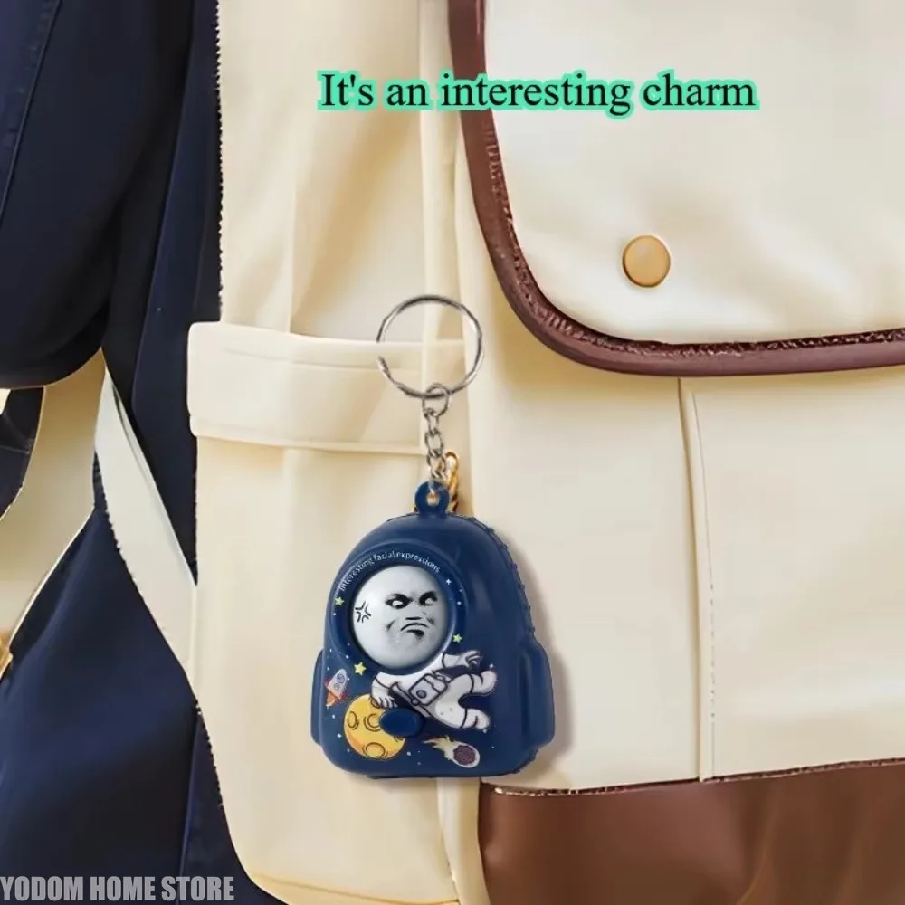Funny Cartoon Keychain Facial Expressions Changing Toys Stress Relieve Button Fidget Toy Gadgets, Keychain Charm Decor Figurines