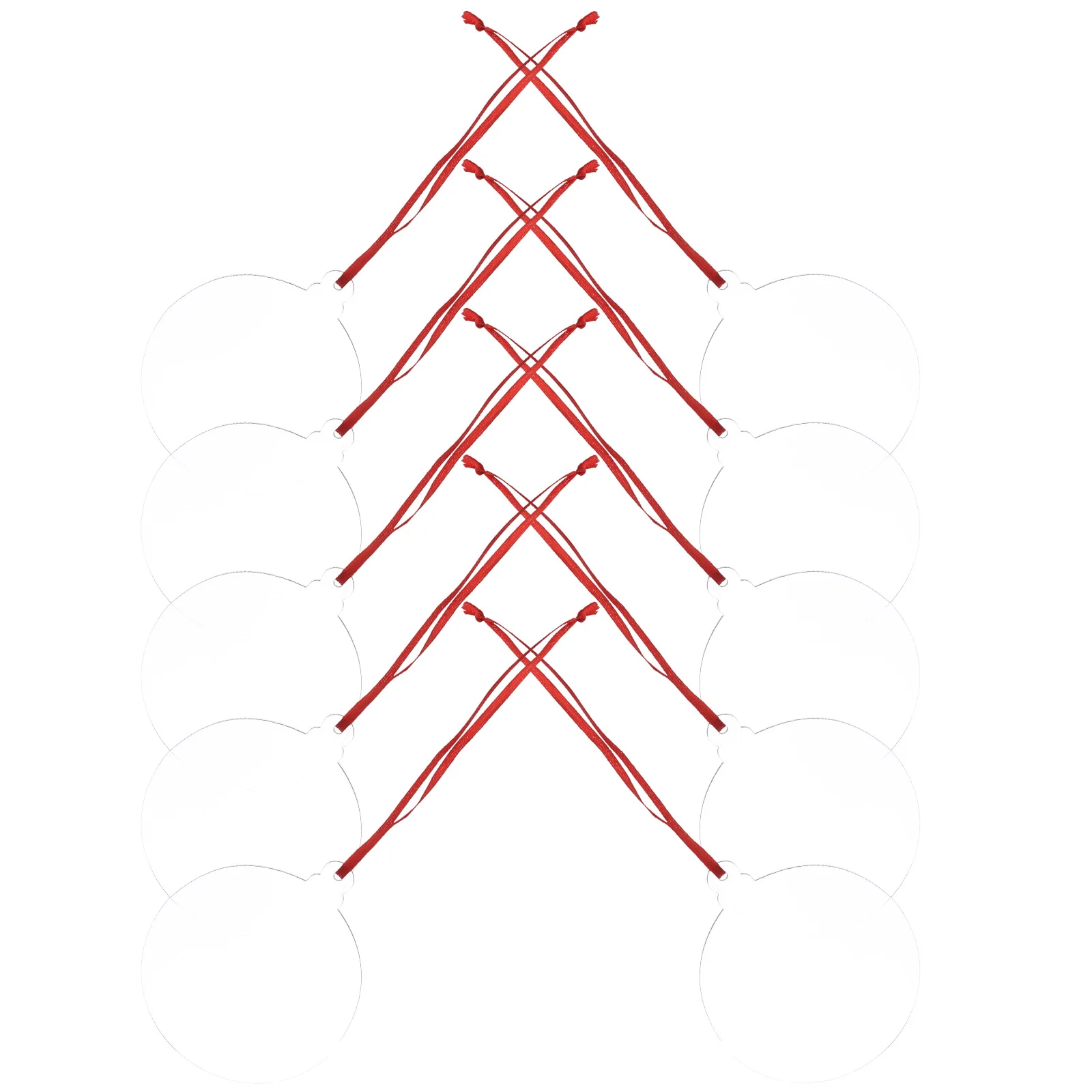 

10Pcs Xmas Tree Hanging Clear Ornaments DIY Heat Transfer Sublimation Blank Pendant Christmas Decor Clear Ornaments