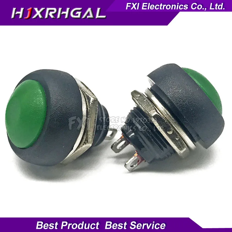 2PCS Green 12mm Waterproof Momentary push button for switch IGmopnrq PBS-33B