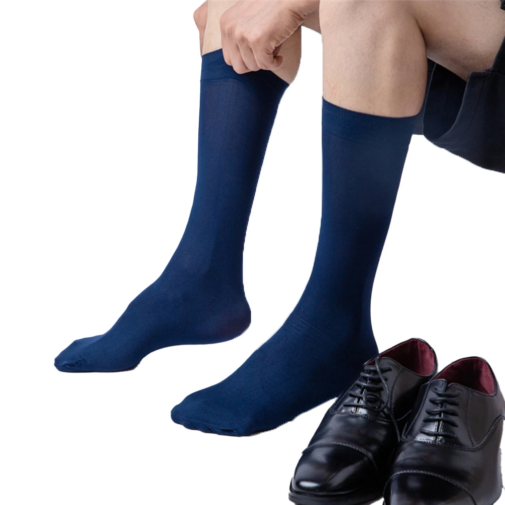 Mens See Through Business Dress Socks Sheer Stockings  For Ultra Thin Stretchy Socks