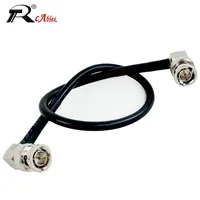 75Ohm BNC macho a BNC macho ángulo recto HD SDI Video RF Coaxial RG6 SYWV Cable doble blindado Cable de transmisión de vídeo SDI HD