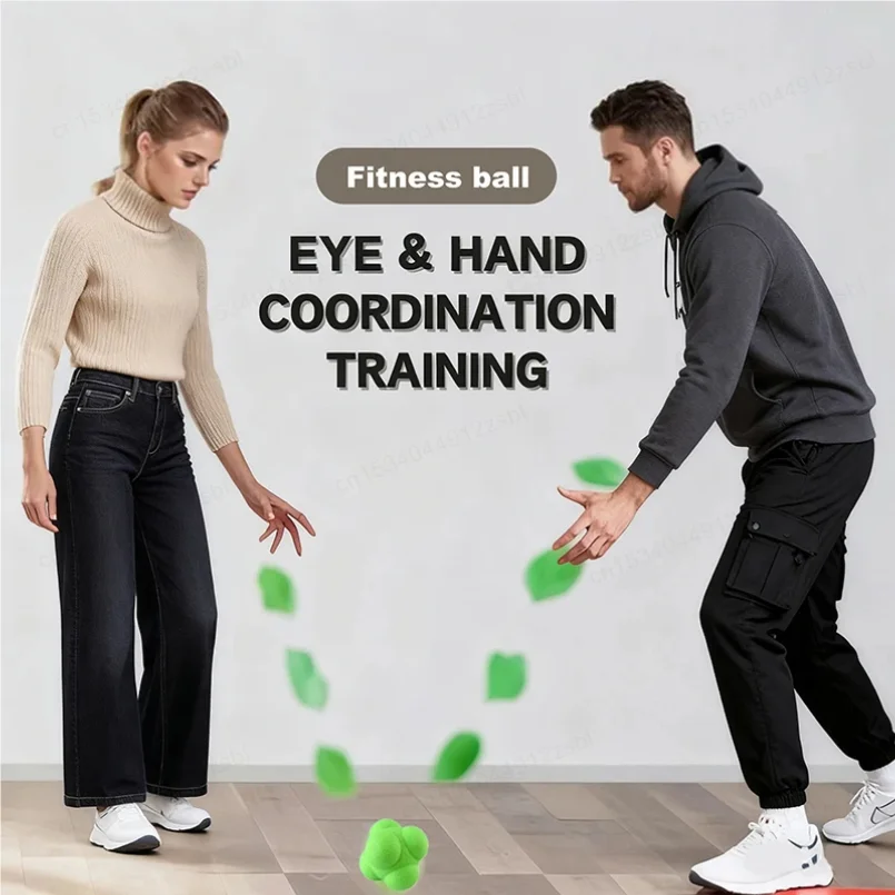2/4Pcs Reaction Bounce Balls Hexagon Reaction Ball for Baseball Handball Tennis Training Red Green Blue Reflex Balls Sports Fitn