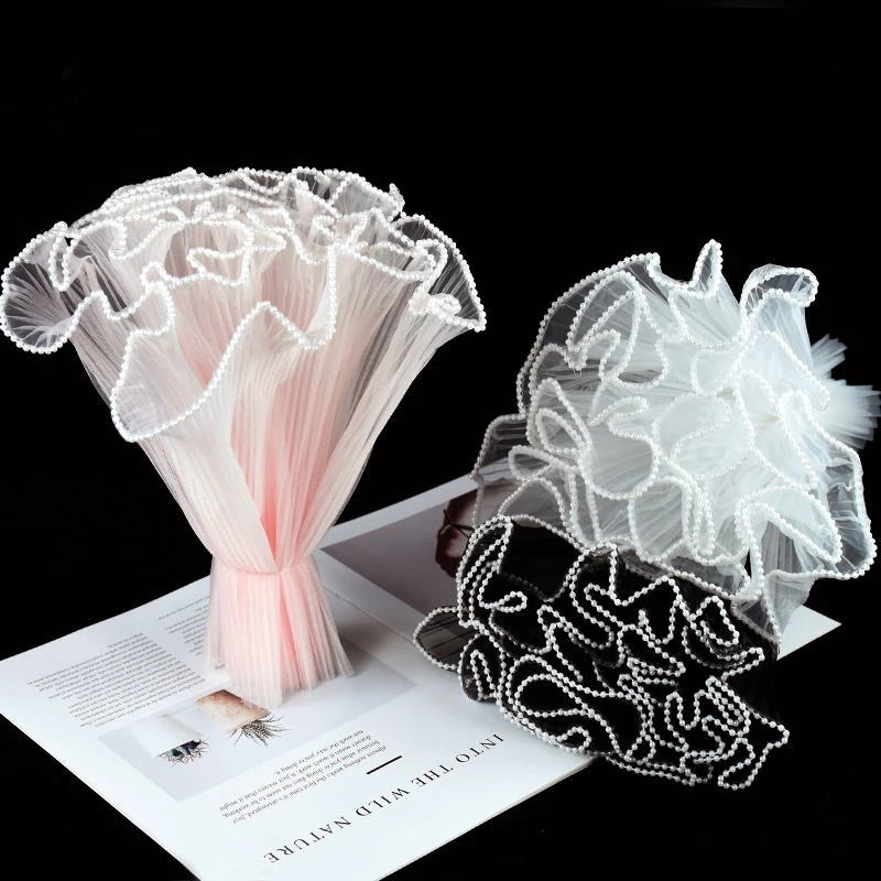 Tulip Rose Pearl Mesh Verpackung Tüllrolle für Blumenstrauß Geschenk Bobo Ballon Geburtstagsfeier Hochzeitstag Geschenkverpackung – Detail 11