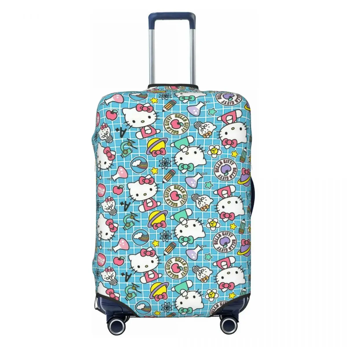 

Custom Science Chemical Hello Kitty Cat Luggage Cover Protector Funny Cartoon Kitten Travel Suitcase Covers for 18-32 Inch